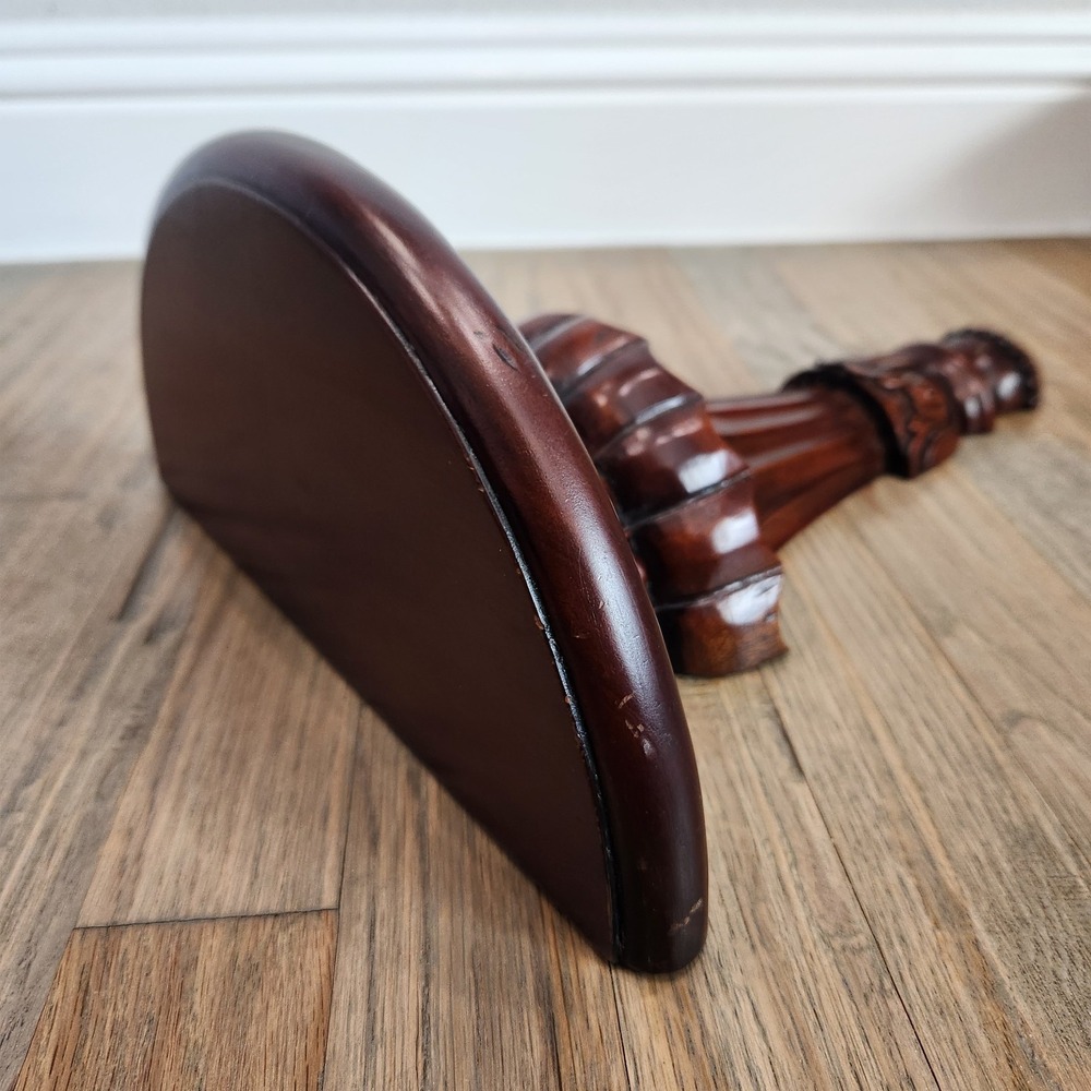 Vintage Florentine Style Dark Mahogany Solid Wood Hanging Wall‎ Shelf Sconce - Picture 9 of 15